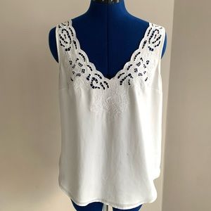Laser cut floral white blouse